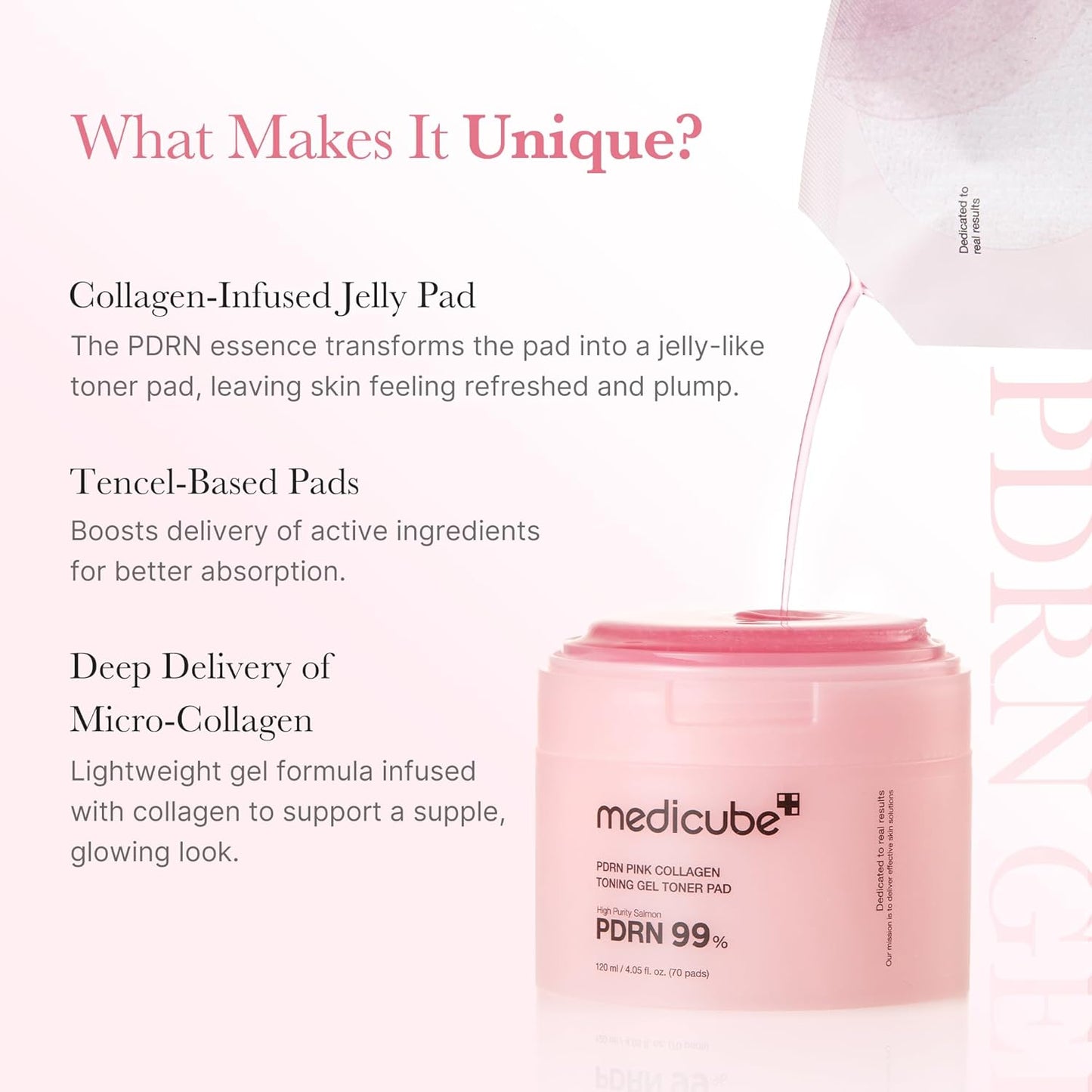 Medicube Pink PDRN Day & Night Gel Duo — Salmon DNA Collagen Jelly Mask (4ct) + Collagen Jelly Pad Set