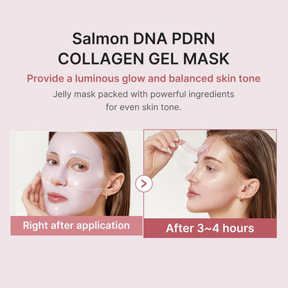 Medicube Pink PDRN Day & Night Gel Duo — Salmon DNA Collagen Jelly Mask (4ct) + Collagen Jelly Pad Set