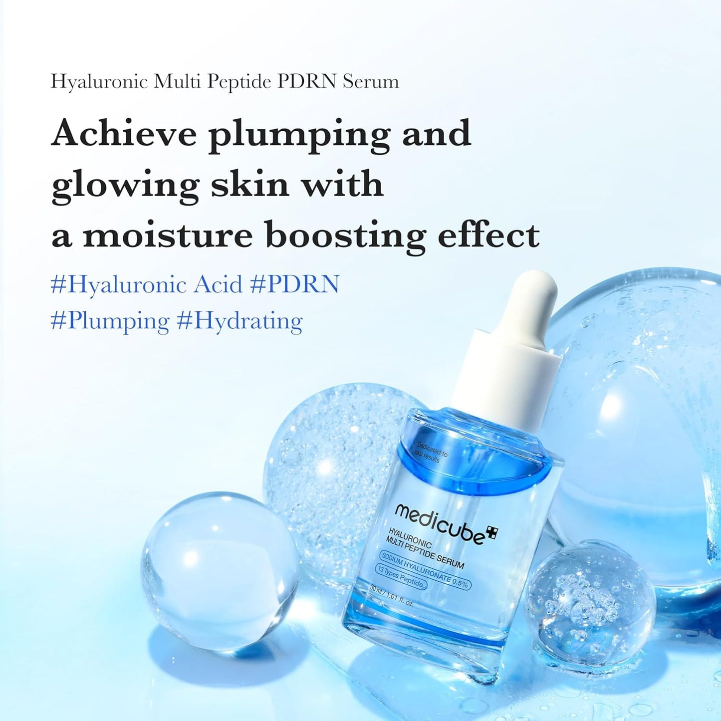 medicube Hyaluronic Multi-Peptide PDRN Serum — Lightweight Hydrating Serum for a Plump, Radiant Glow