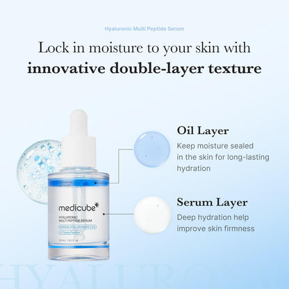 medicube Hyaluronic Multi-Peptide PDRN Serum — Lightweight Hydrating Serum for a Plump, Radiant Glow