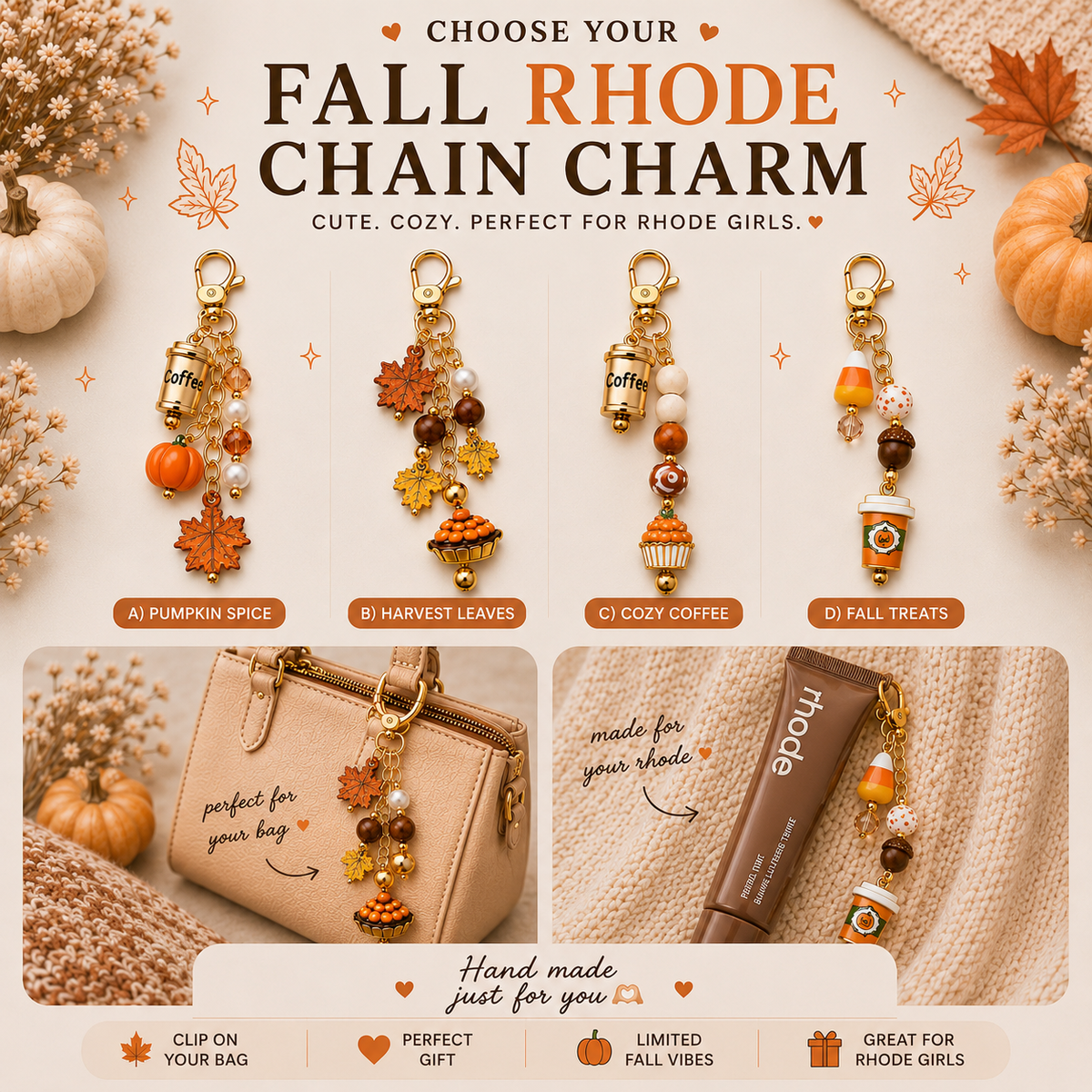 Fall Handmade Rhode Charms
